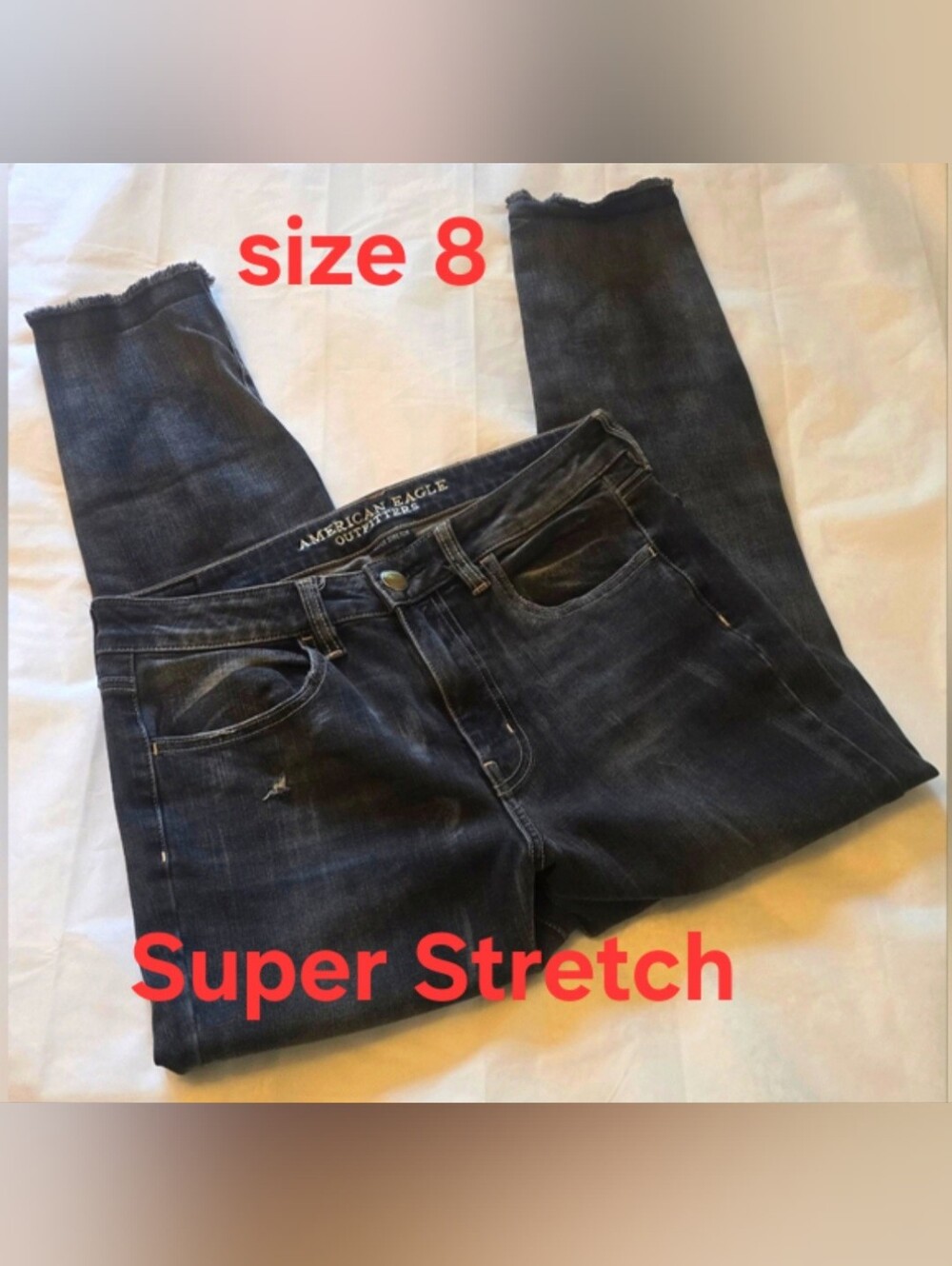 American Eagle Outfitters Black Jeans Women's size 8 Super Stretch Jean GC